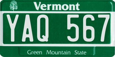 VT license plate YAQ567