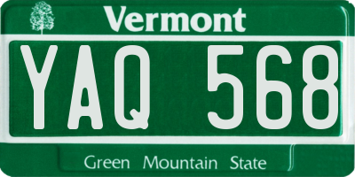 VT license plate YAQ568