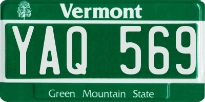 VT license plate YAQ569