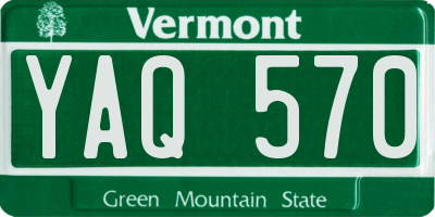 VT license plate YAQ570