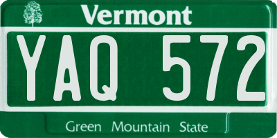 VT license plate YAQ572