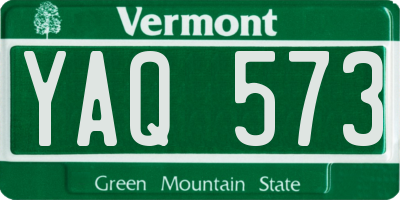 VT license plate YAQ573