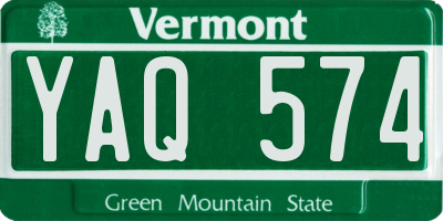 VT license plate YAQ574