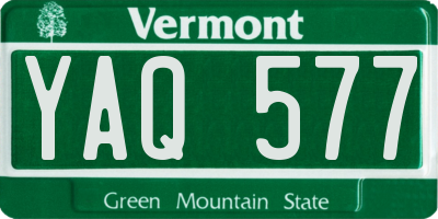 VT license plate YAQ577