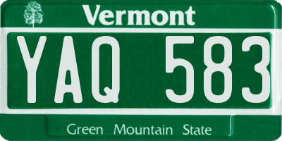 VT license plate YAQ583