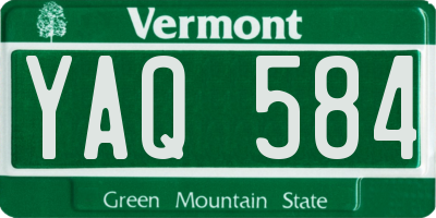 VT license plate YAQ584