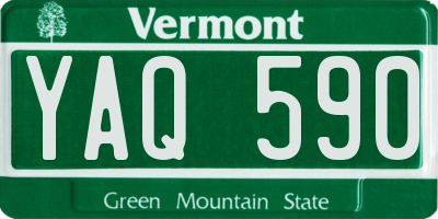 VT license plate YAQ590