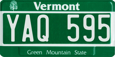 VT license plate YAQ595