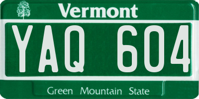 VT license plate YAQ604