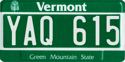 VT license plate YAQ615