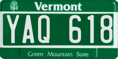 VT license plate YAQ618