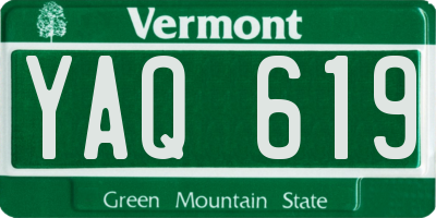 VT license plate YAQ619