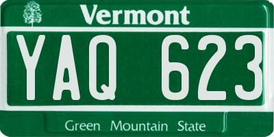VT license plate YAQ623