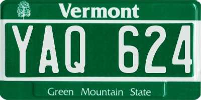 VT license plate YAQ624