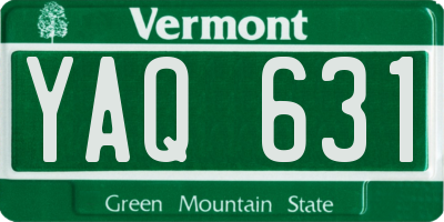 VT license plate YAQ631