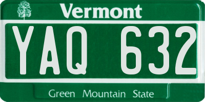 VT license plate YAQ632