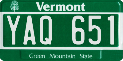 VT license plate YAQ651