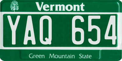 VT license plate YAQ654