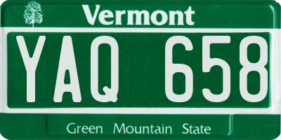 VT license plate YAQ658