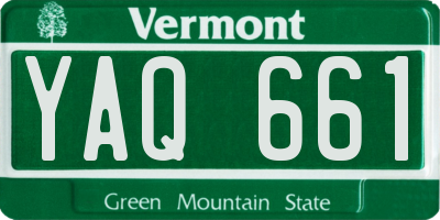 VT license plate YAQ661