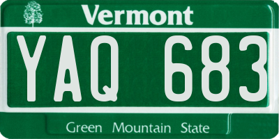 VT license plate YAQ683