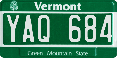 VT license plate YAQ684