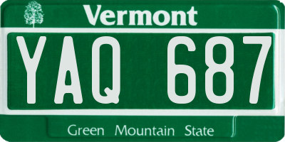 VT license plate YAQ687