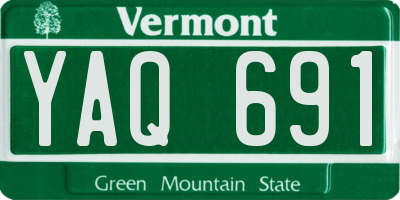VT license plate YAQ691