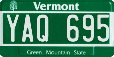 VT license plate YAQ695