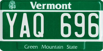VT license plate YAQ696
