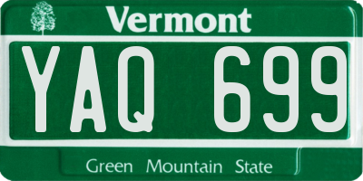 VT license plate YAQ699