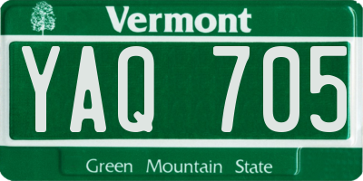 VT license plate YAQ705