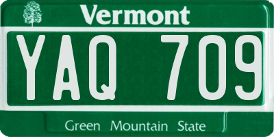 VT license plate YAQ709