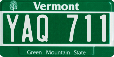 VT license plate YAQ711