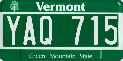 VT license plate YAQ715