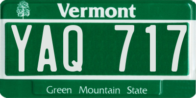 VT license plate YAQ717