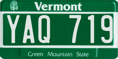 VT license plate YAQ719