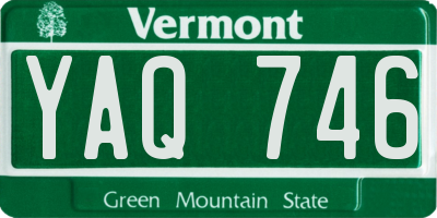VT license plate YAQ746