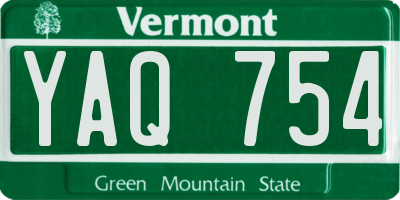 VT license plate YAQ754