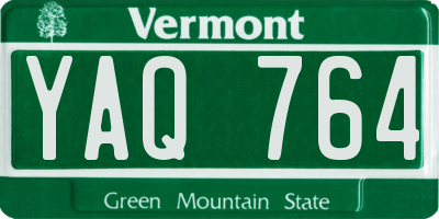 VT license plate YAQ764
