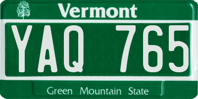 VT license plate YAQ765