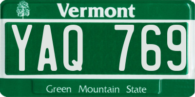 VT license plate YAQ769