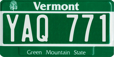 VT license plate YAQ771