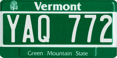 VT license plate YAQ772