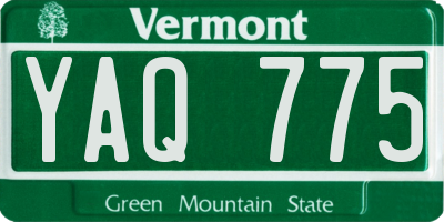 VT license plate YAQ775