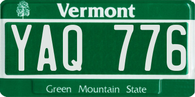 VT license plate YAQ776