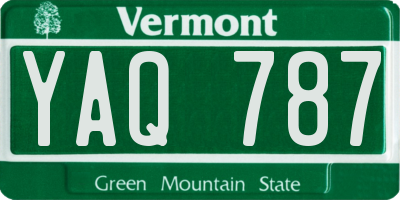VT license plate YAQ787