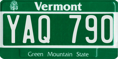 VT license plate YAQ790