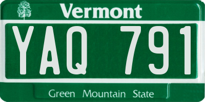 VT license plate YAQ791