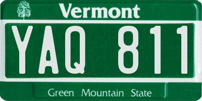 VT license plate YAQ811
